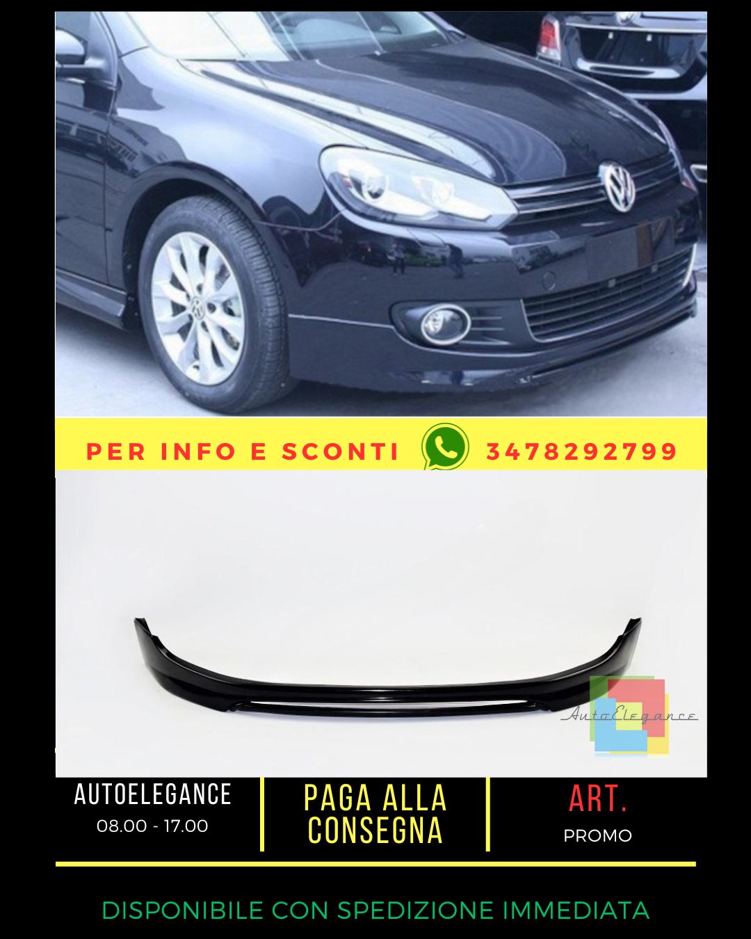 🔥 SPLITTER ADATTO PER VW Golf 6 2008-2014 🔥
