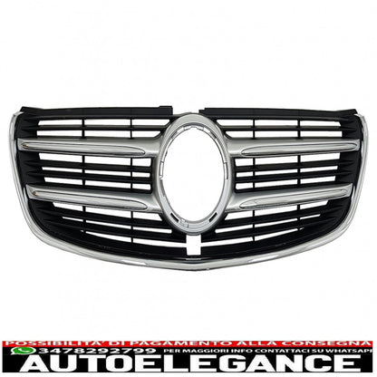 central grille suitable for mercedes v class w447 (2014-03.2019) black chrome
