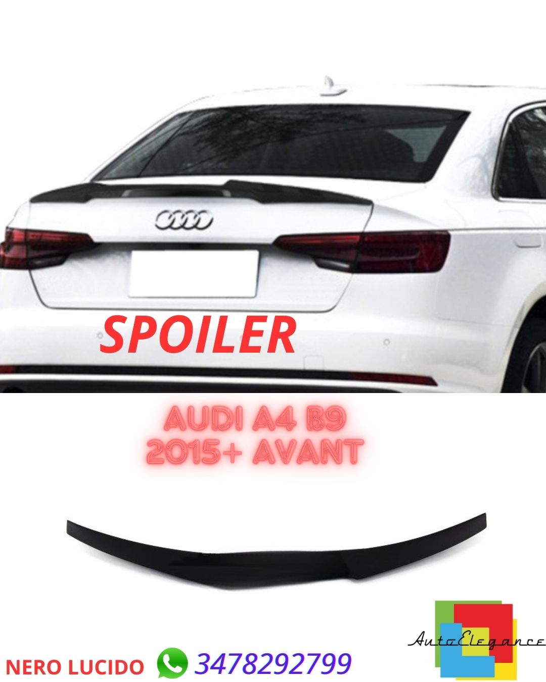✨✨SPOILER ADATTO PER Audi A4 B9 2015+ Sedan ✨✨