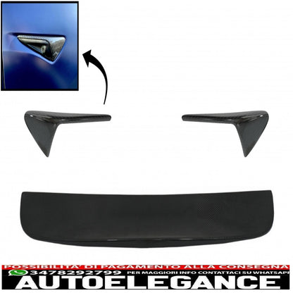 additional spoiler cap for trunk covers wings and indicators side indicators with autopilot 2 or higher suitable for tesla model x (10.2016-up) real carbon