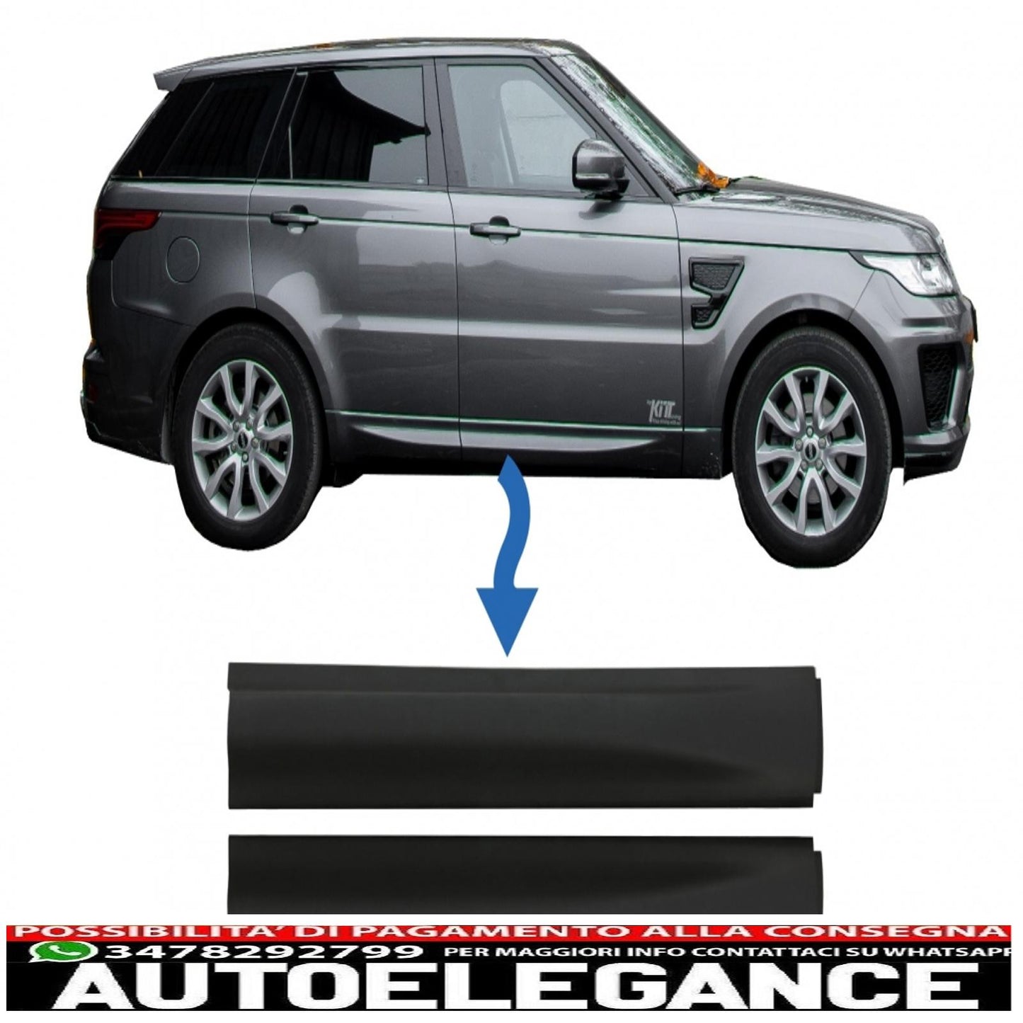 Front Lower Door Mouldings Suitable for Land Rover Range Rover Sport L494 (2013-up) Black 