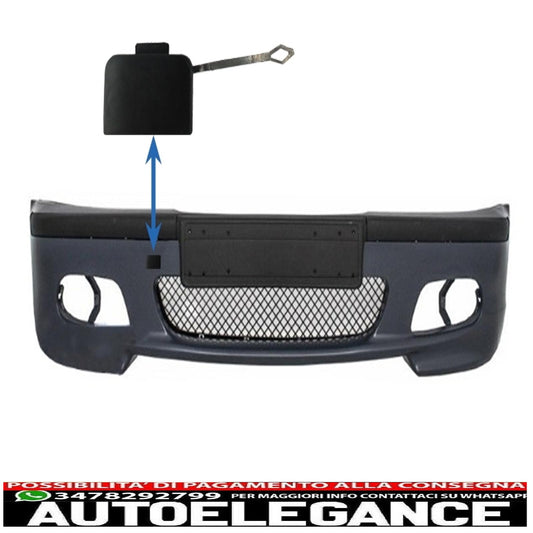 Copri gancio traino paraurti anteriore adatto per bmw serie 3 e46 berlina touring (1998-2004) modello m-technik m-tech m-sport AUTOELEGANCERICAMBI