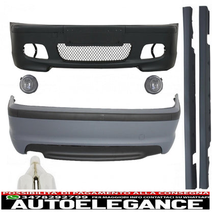 body kit suitable for bmw 3 series e46 4d sedan (1998-2004) m-technik design with exhaust silencer