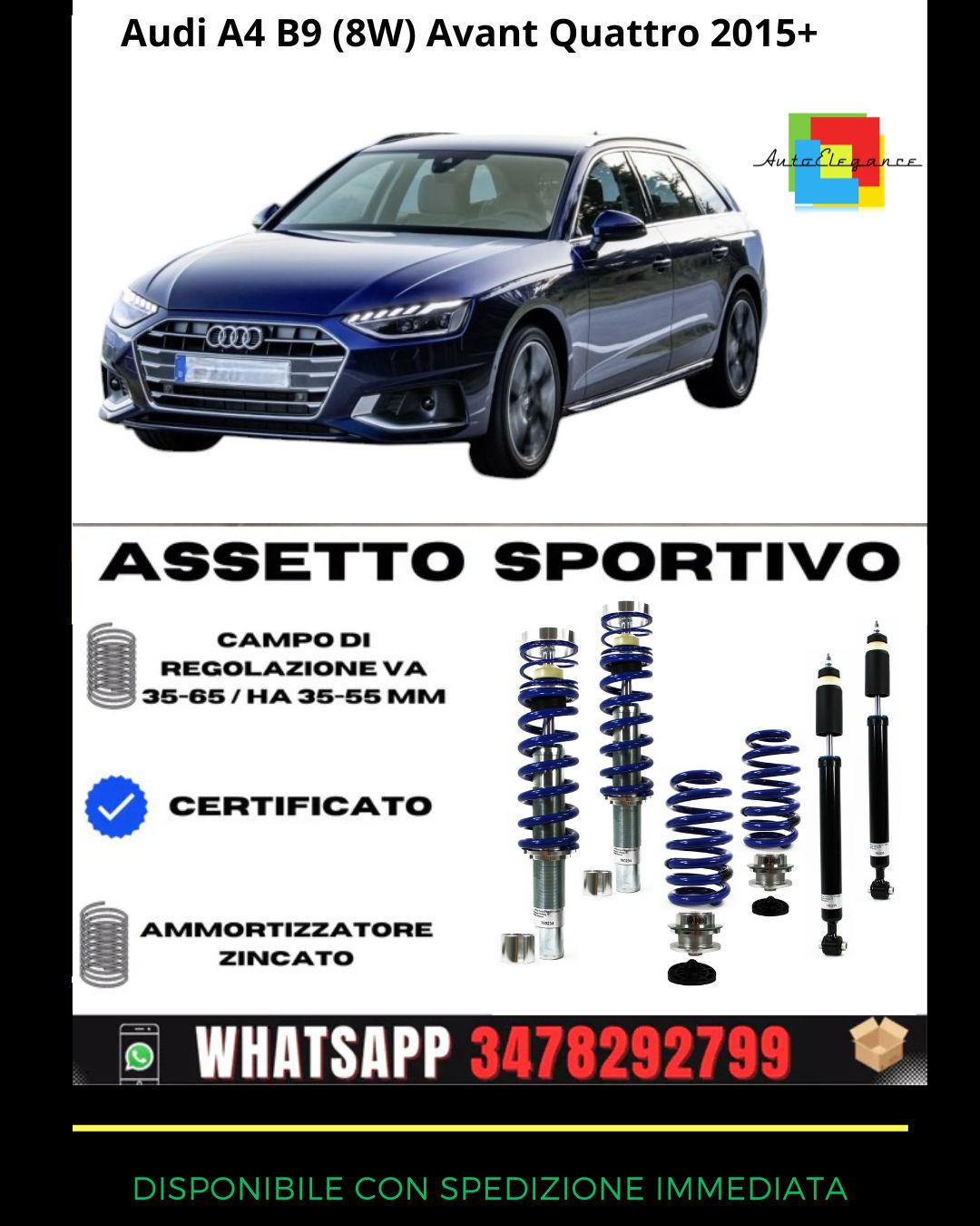 🔥Assetto sportivo Audi A4 B9 (8W) Avant Quattro 2015+🔥