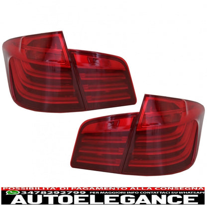 m performance led rear lights suitable for bmw 5 series f10 (2011-2017) lci design red