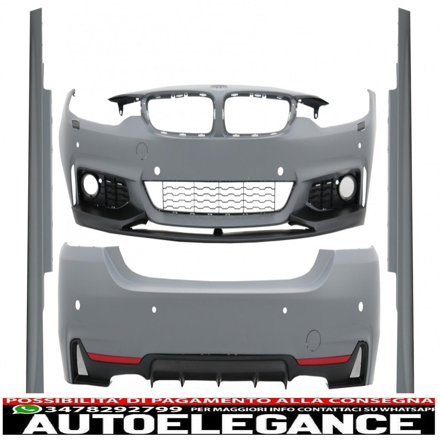 kit carrozzeria completo adatto per bmw serie 4 f32 f33 (2013-2016) design m-performance coupé cabrio senza fendinebbia