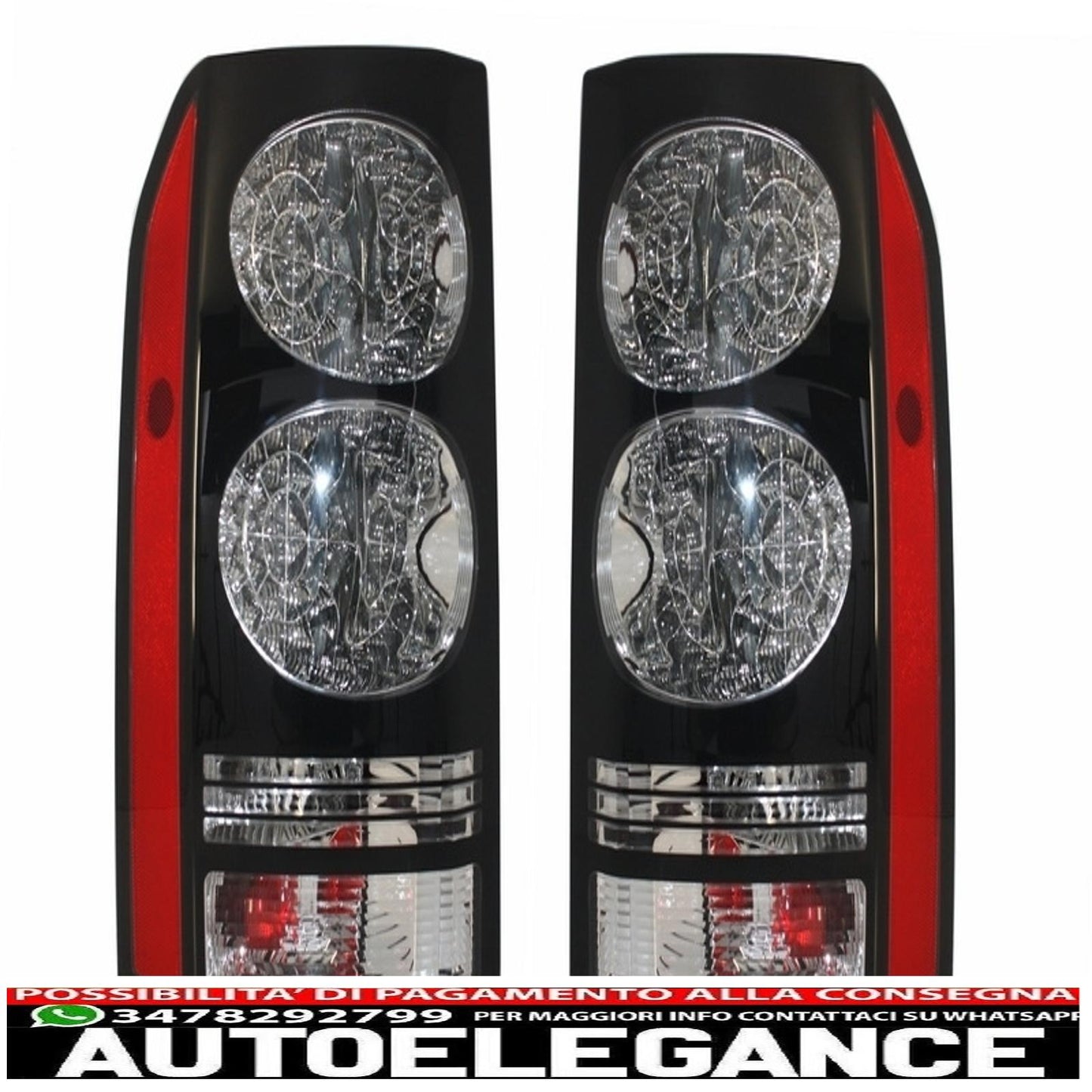 LED rear lights suitable for Land Rover Discovery III 3 and IV 4 (2004-2016) black conversion to restyling look