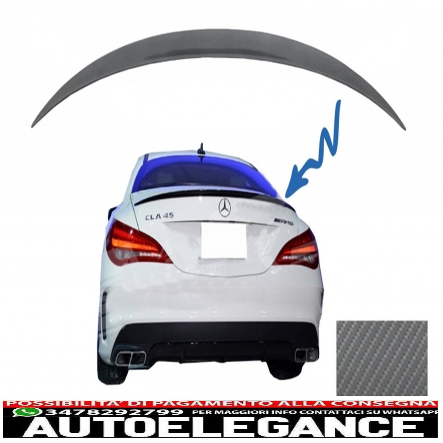 Trunk lid spoiler suitable for mercedes cla c117 w117 (2013-2018) a-design carbon film 