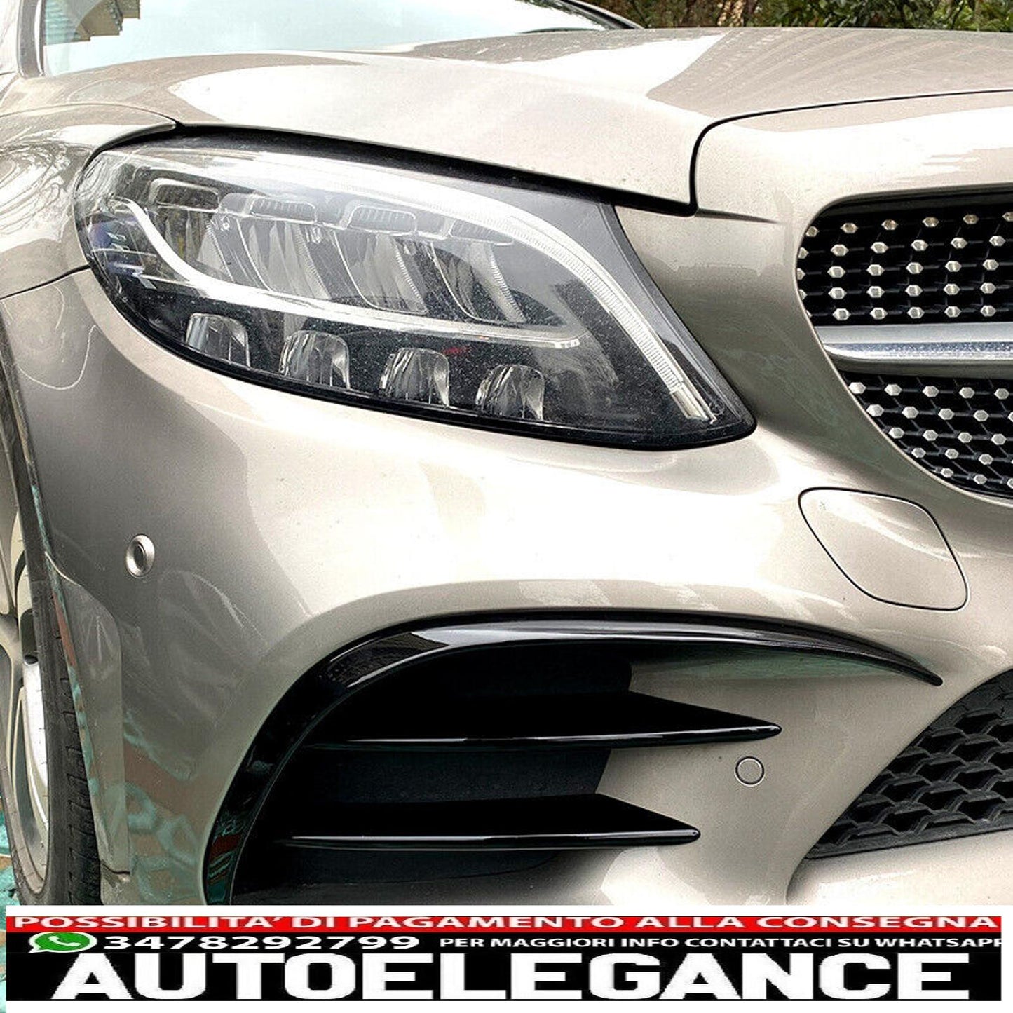 adatto per mercedes w205 classe c amg line (facelift) spoiler anteriore aero flaps-mostra il titolo originaletesto originalepasst für mercedes w205 c-klasse amg line (facelift) front spoiler aero flaps AUTOELEGANCERICAMBI