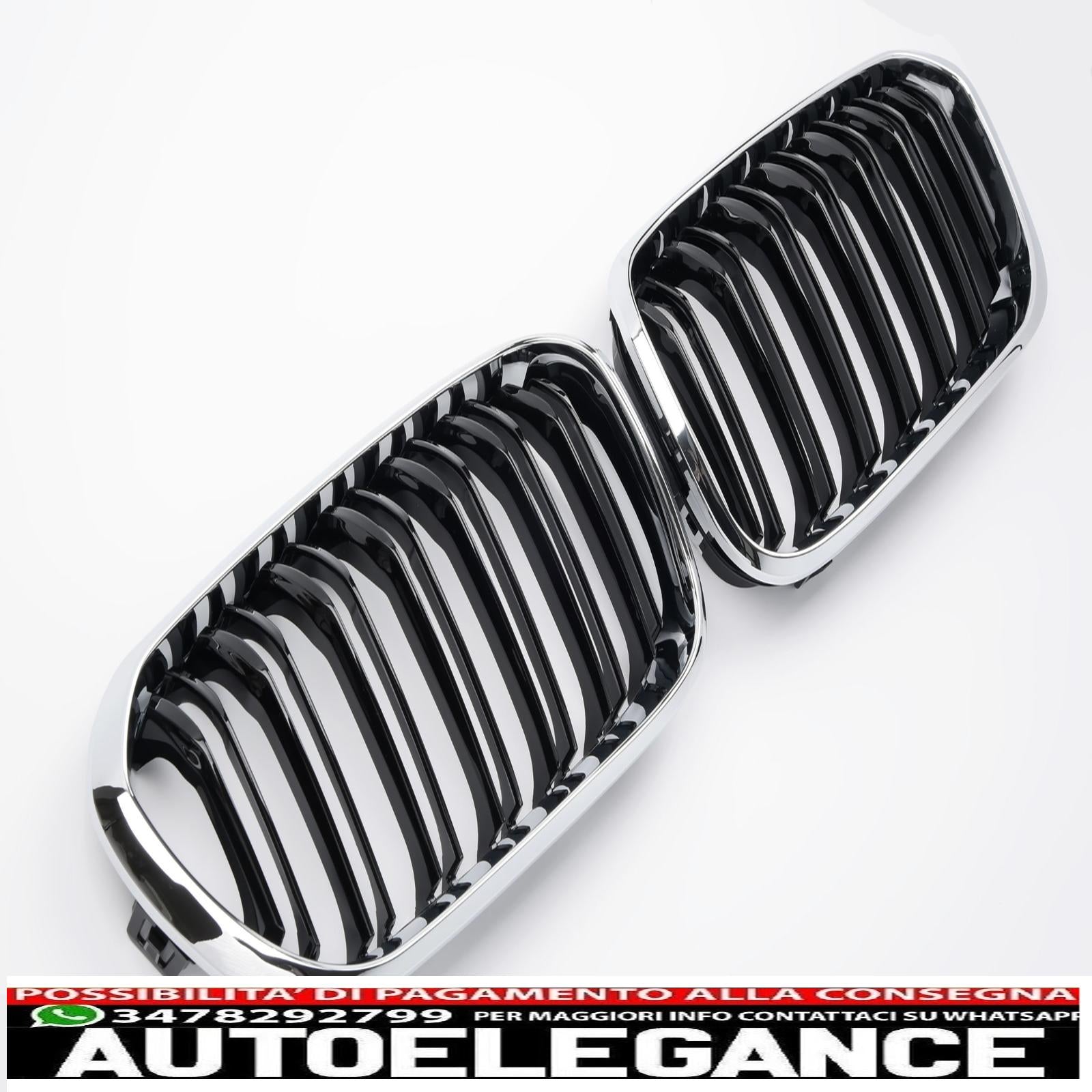 Adatto alla BMW Serie 1 F20 F21 dal 15 griglia del radiatore doppia barra cromata nera AUTOELEGANCERICAMBI