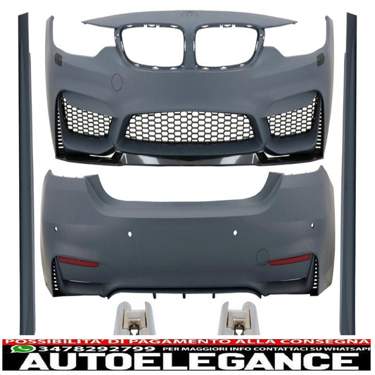 kit carrozzeria completo adatto per bmw serie 4 f32 f33 coupe cabrio (2013-2019) con terminali di scarico cromati design m4