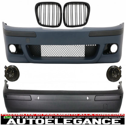 body kit suitable for bmw 5 series e39 (1997-2003) double outlet m5 design with smoke fog lights and piano black central grilles 