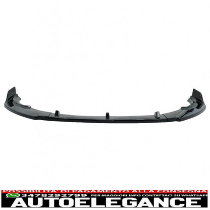 Front bumper additional spoiler suitable for audi a4 b9 8w (2016-2018) rs4 piano black design 