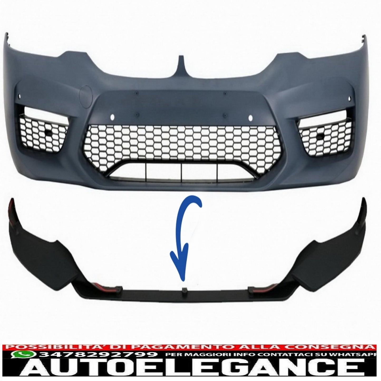 Front Bumper Spoiler Suitable for BMW 5 Series G30 G31 Sedan Touring (2017-up) M5 Design Black