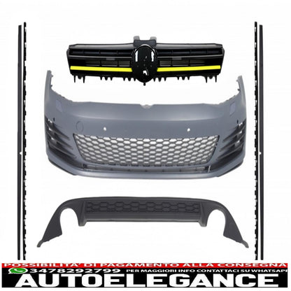 complete body kit suitable for volkswagen golf 7 vii 5g (2013-2017) yellow inserts 