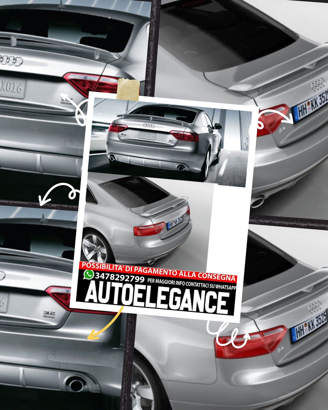 SPOILER POSTERIORE ADATTO PER AUDI A5 COUPE  8T 2007-2015