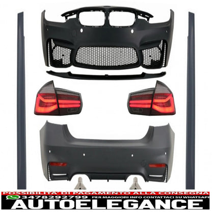 body kit with double exhaust tips suitable for BMW 3 series F30 (2011-2019) and LED rear lights dynamic sequential cornering light evo ii m3 cs design 