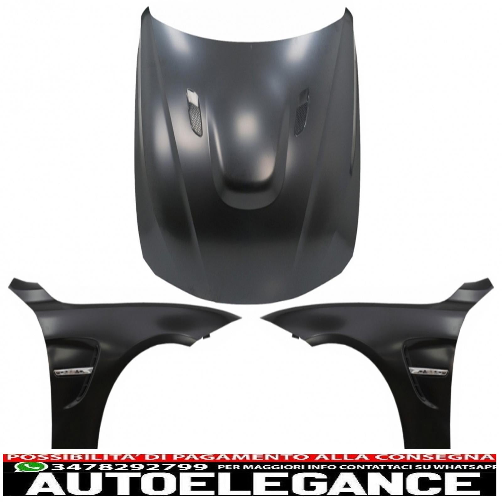 cofano cofano con parafanghi anteriori nero e cromato adatto per bmw serie 4 f32 f33 f36 (2013-2017) m3 m4 gts look AUTOELEGANCERICAMBI