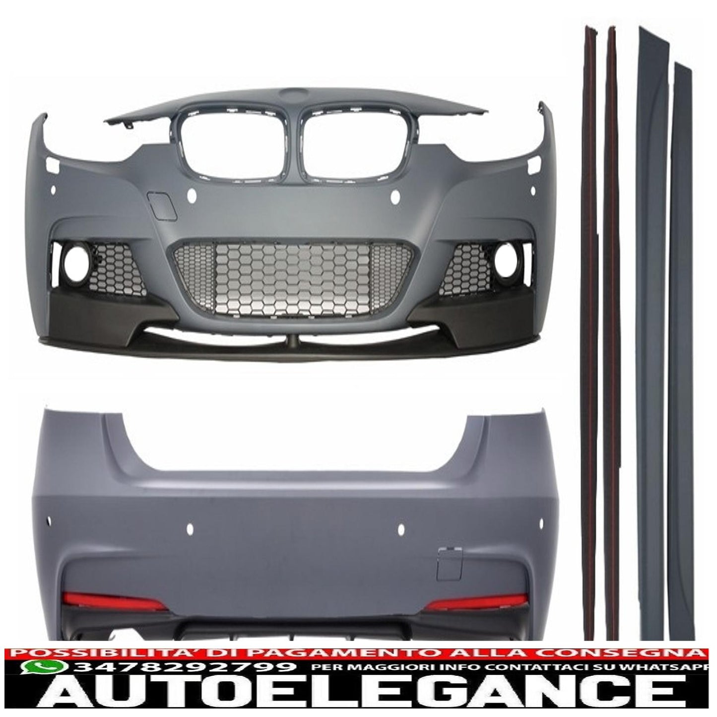 complete body kit suitable for BMW F30 (2011-up) single exhaust outlet in m-performance design 