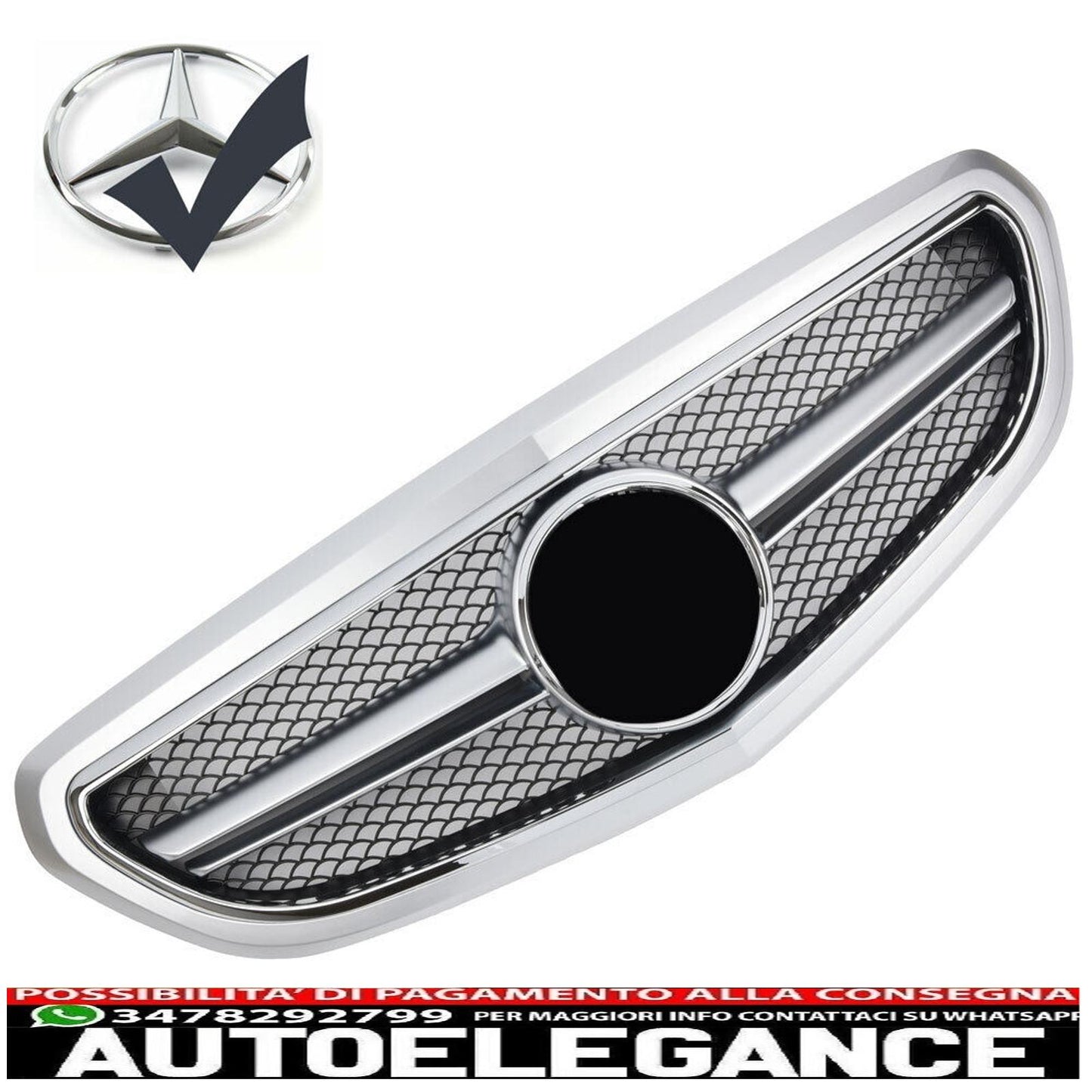 Griglia del radiatore sportiva per Mercedes W212 S212 E del 2013 color argento