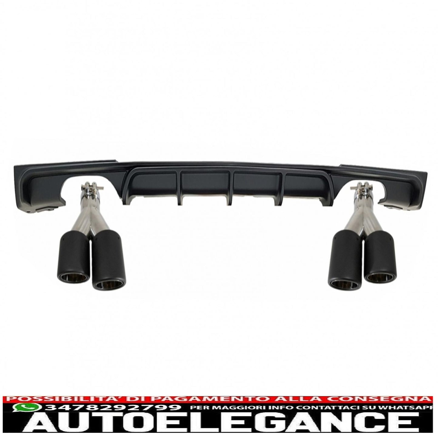 Rear Valance Diffuser Dual Outlet Tailpipe Trim Carbon Fiber Matte Suitable for BMW 3 Series F30 F31 (2011-up) M Design