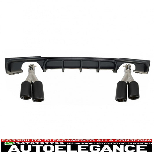 Diffusore con mantovana posteriore, doppia uscita, con terminali di scarico, in fibra di carbonio opaca, adatto per BMW Serie 3 F30 F31 (2011-up) Design M