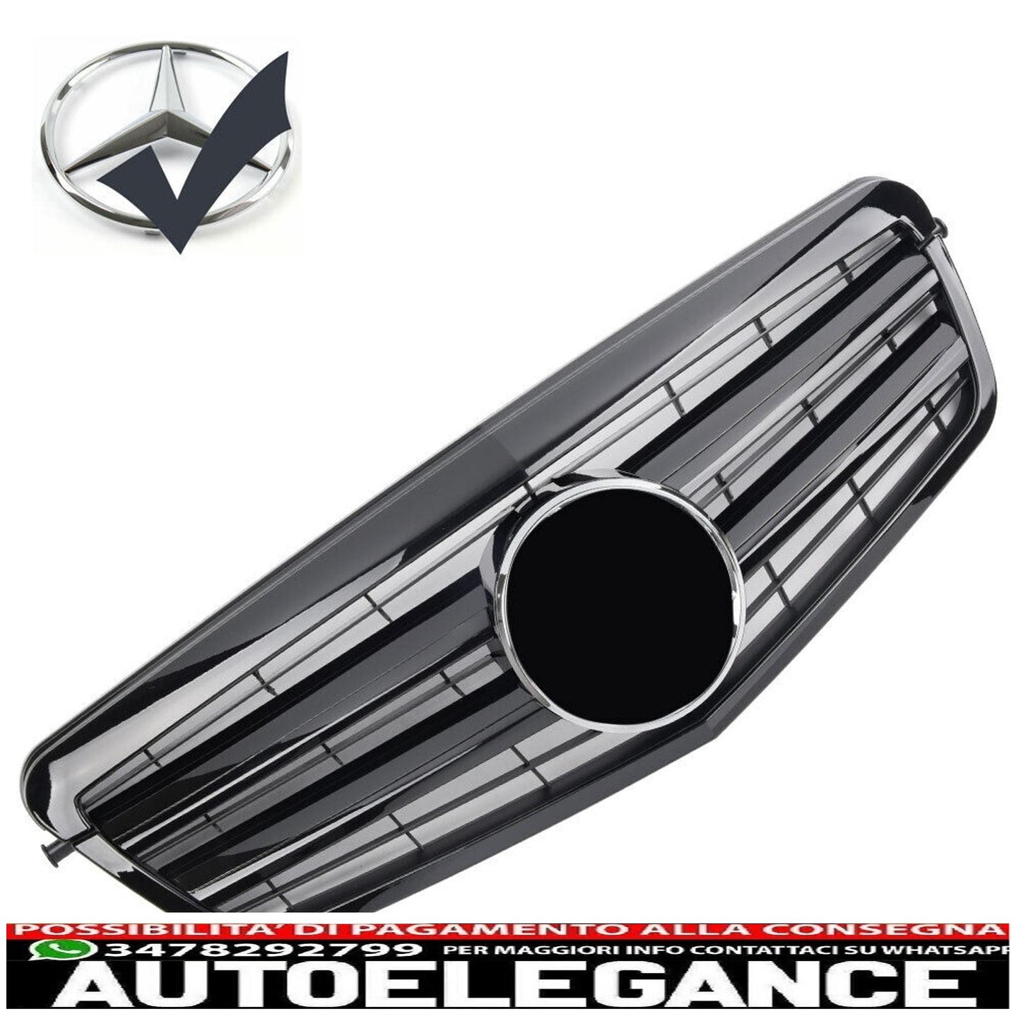 Sports radiator grille for Mercedes W212 S212 up to 2013 glossy black
