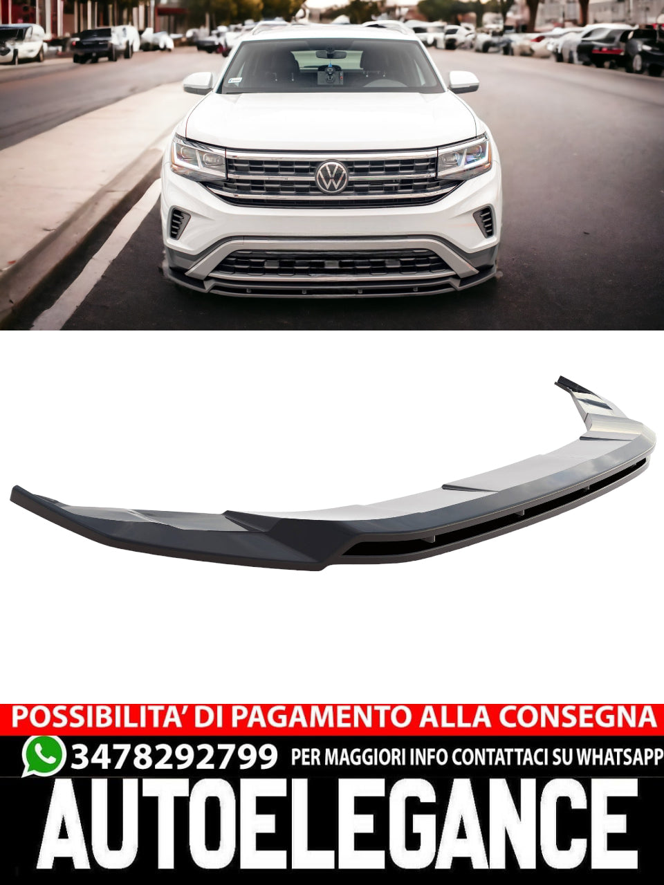 SPLITTER ANTERIORE V.2 ADATTO PER VOLKSWAGEN ATLAS CROSS SPORT