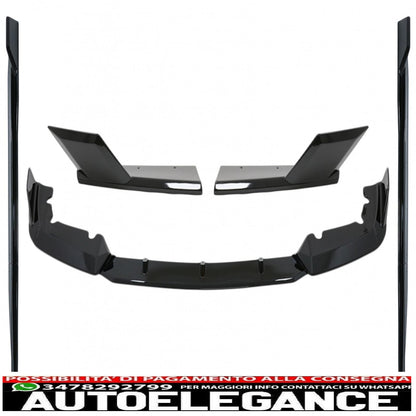 Aerodynamic body kit front bumper lip and rear splitter fit for BMW F95 X5M Competition (2018-up) piano black 