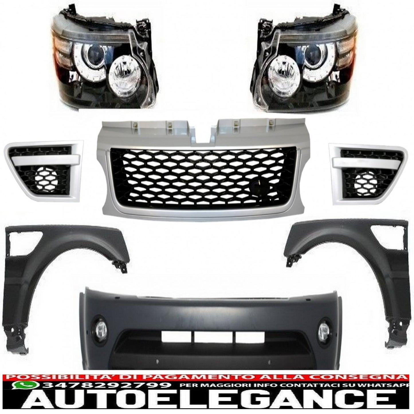 Complete conversion group for restyling suitable for Land Range Rover Sport L320 (2005-2013) autobiography design