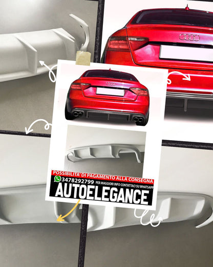 DIFFUSORE POSTERIORE ADATTO PER AUDI A5 COUPE CABRIO S-LINE 2007-2011