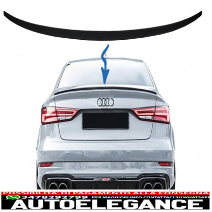 trunk spoiler suitable for audi a3 8v sedan (2013-up) matt black