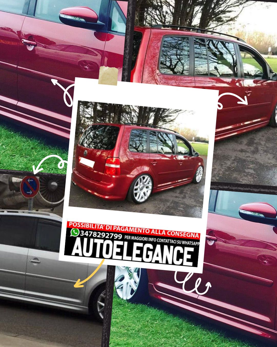 MINIGONNE LATERALI ADATTE PER VW TOURAN 1 (2003-2015)