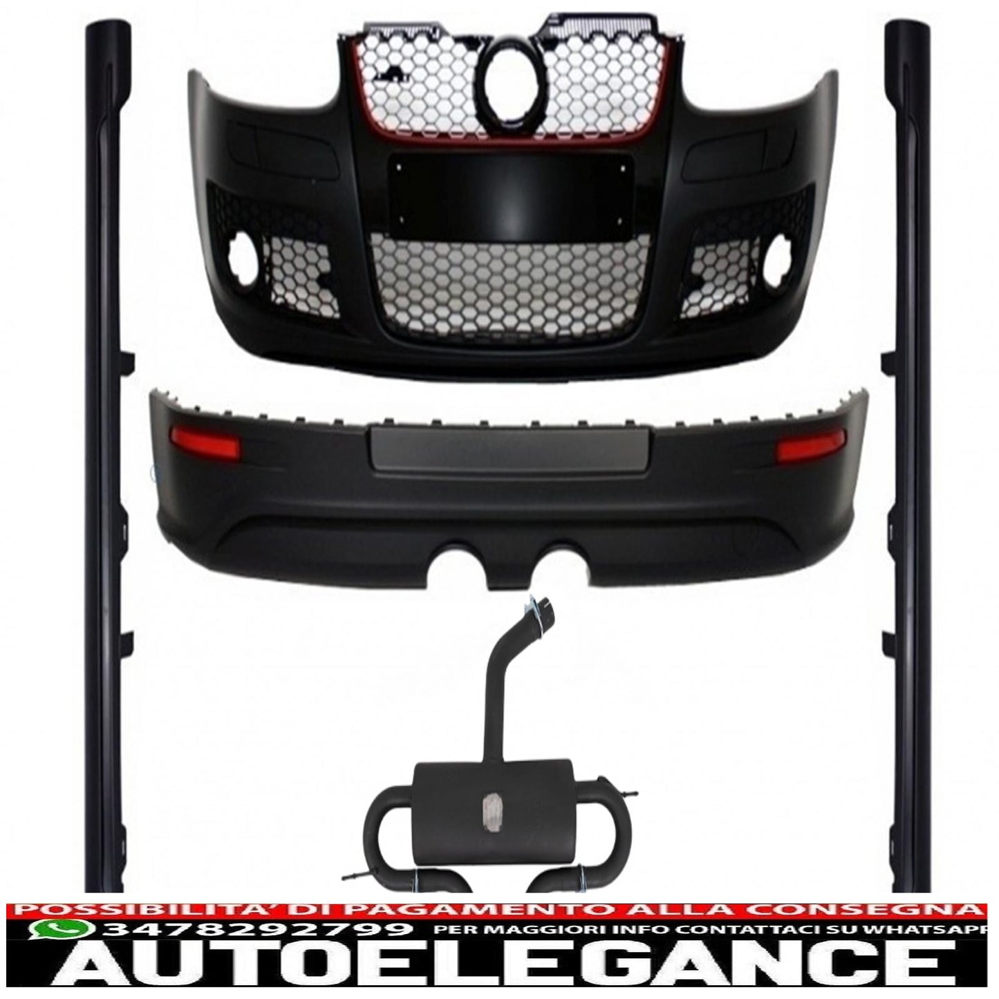 body kit suitable for vw golf mk 5 v golf 5 (2003-2007) gti r32 design with full exhaust system 