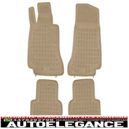 Tappetino in gomma beige adatto per mercedes classe c w205 limousine s205 station wagon (2014-)