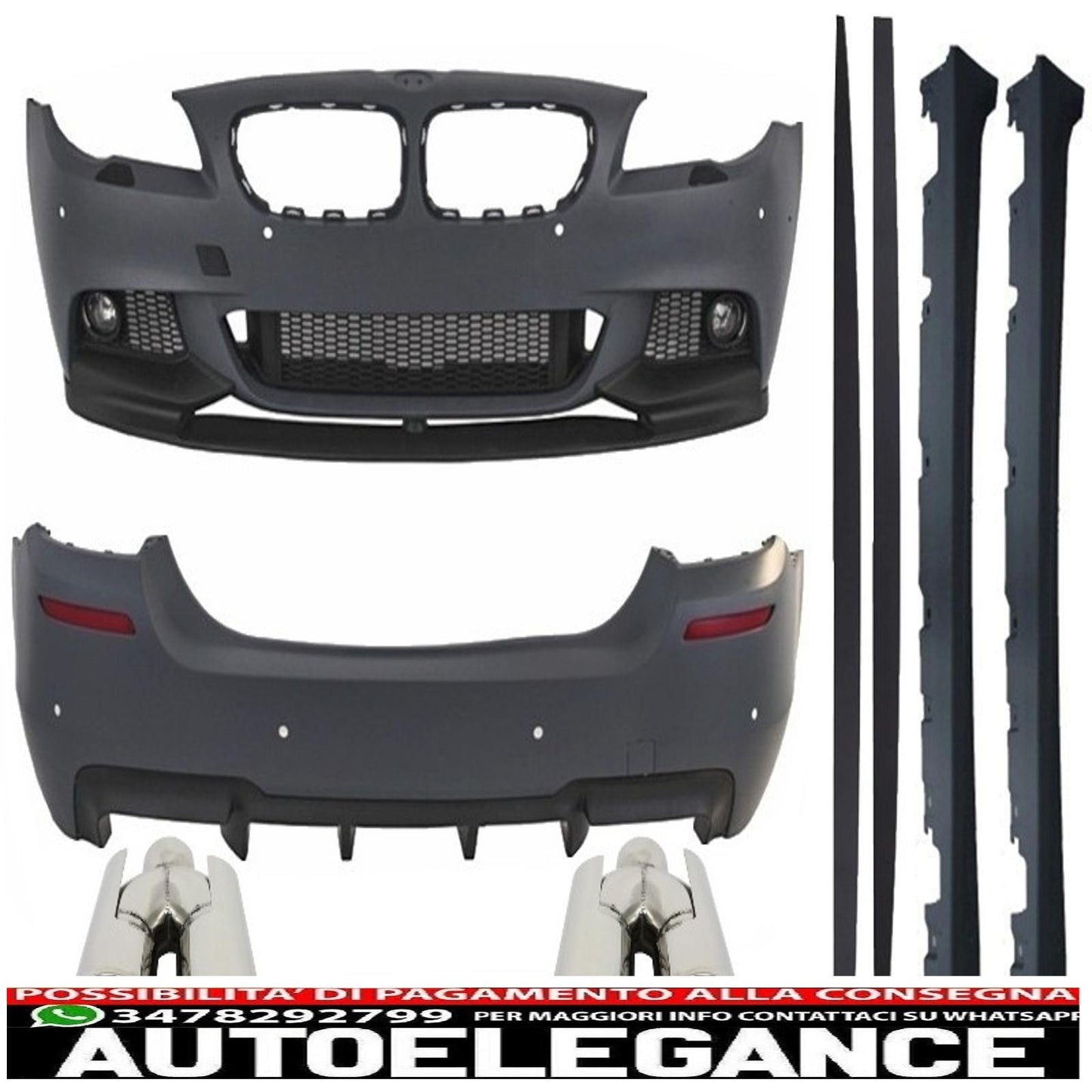 complete body kit suitable for BMW F10 5 series (2011 onwards) m-performance design with acs-design exhaust tips