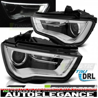 fari tubo luce drl nero adatto audi a3 8v 12-16