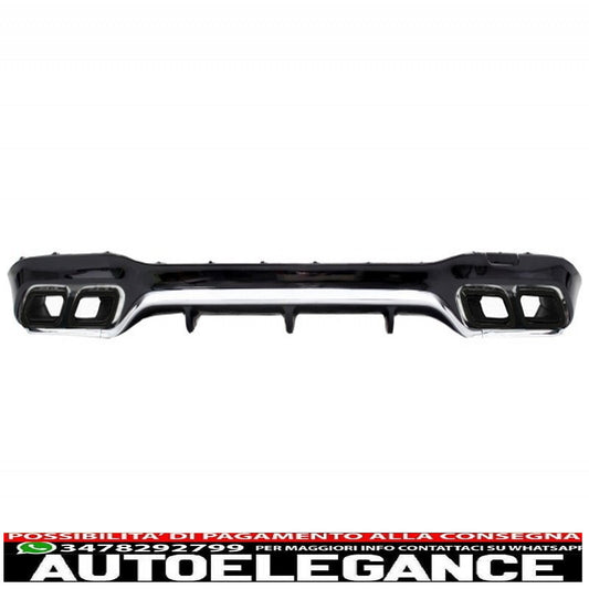 diffusore d'aria per paraurti posteriore con terminali di scarico nero adatto per mercedes classe e w213 amg line (2016-2019) design e63