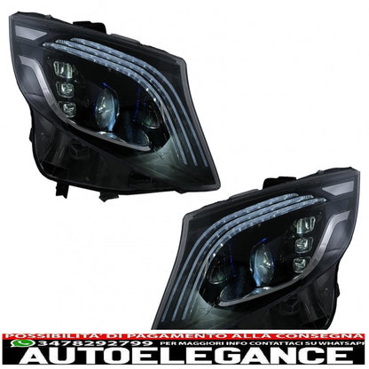 fari full led adatti per mercedes classe v w447 (2016-2020) neri