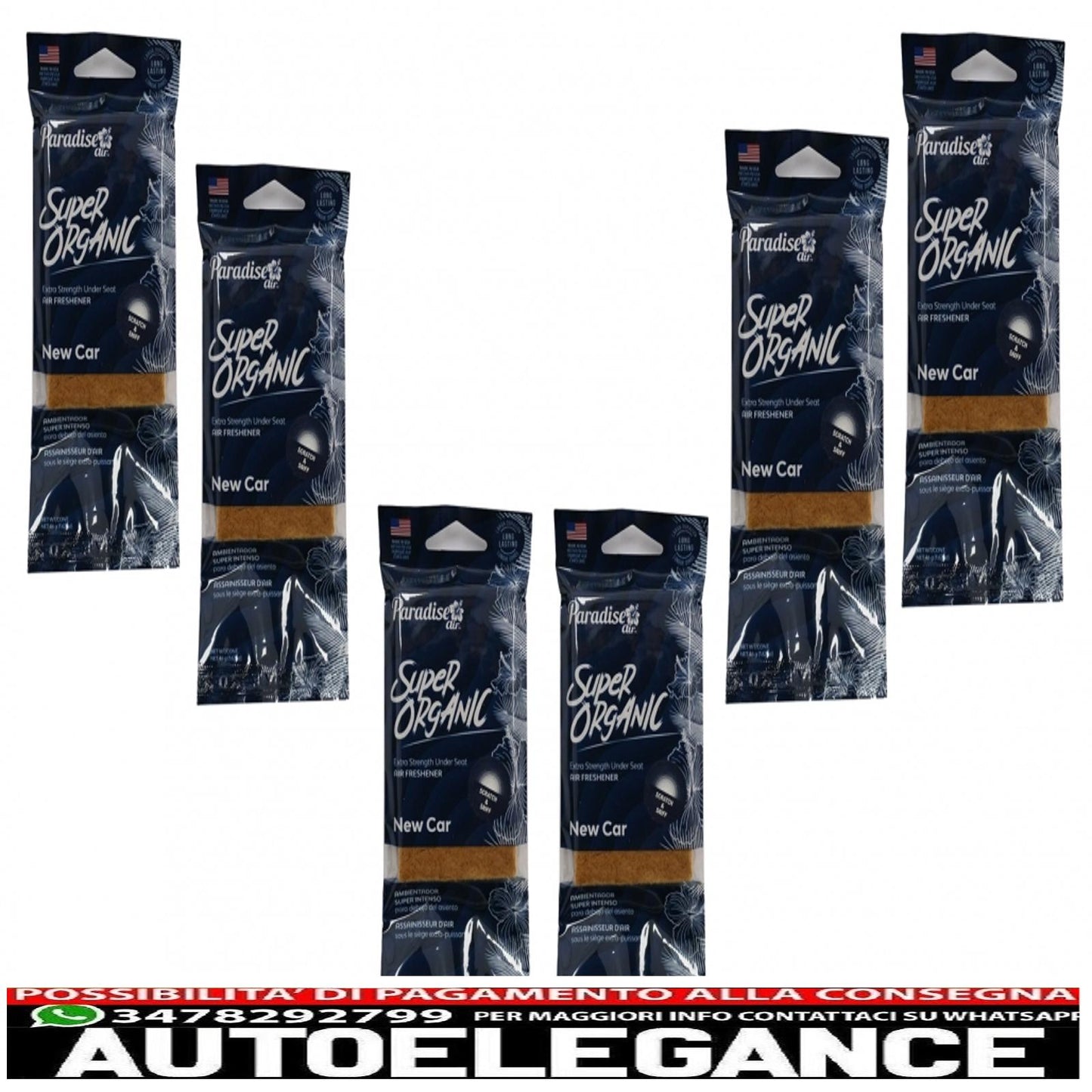 paradiso dell'aria fresca super organico extra forte deodorante sotto il sedile per auto nuove