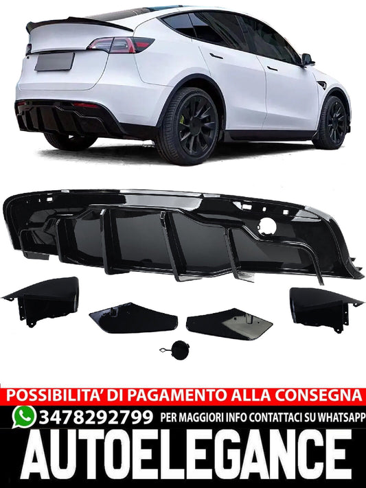 Aftermarket Performance Black Gloss Rear Diffuser Compatible with 2019 Tesla Model Y 