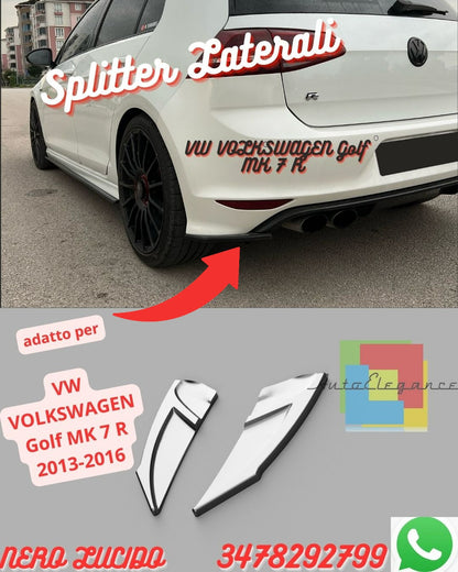 Splitter Laterali Posteriori 💫💫VW VOLKSWAGEN Golf MK 7 R 2013-2016💫💫
