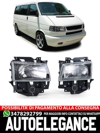 Pair of H4 Black Smoke Headlights for VW Bus T4 Caravelle Multivan 96-03 