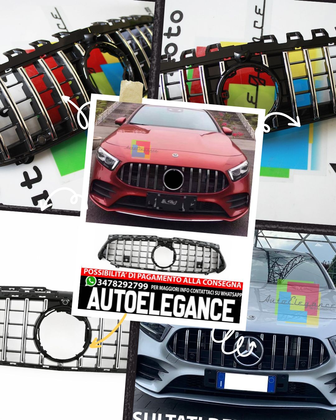 Griglia sportiva per Mercedes W177 V177 Classe A PANAMERICANA AMG 2023+