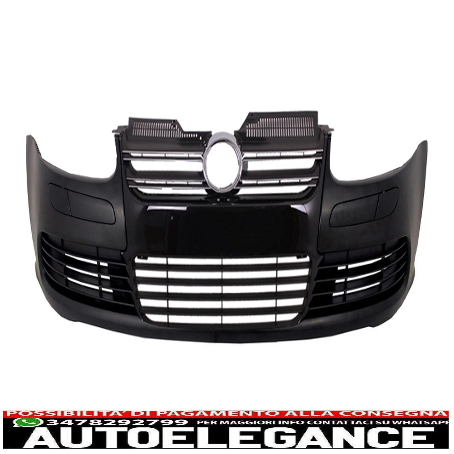 paraurti anteriore adatto per vw golf v 5 (2003-2007) jetta (2005-2010) r32 piano griglia nera lucida