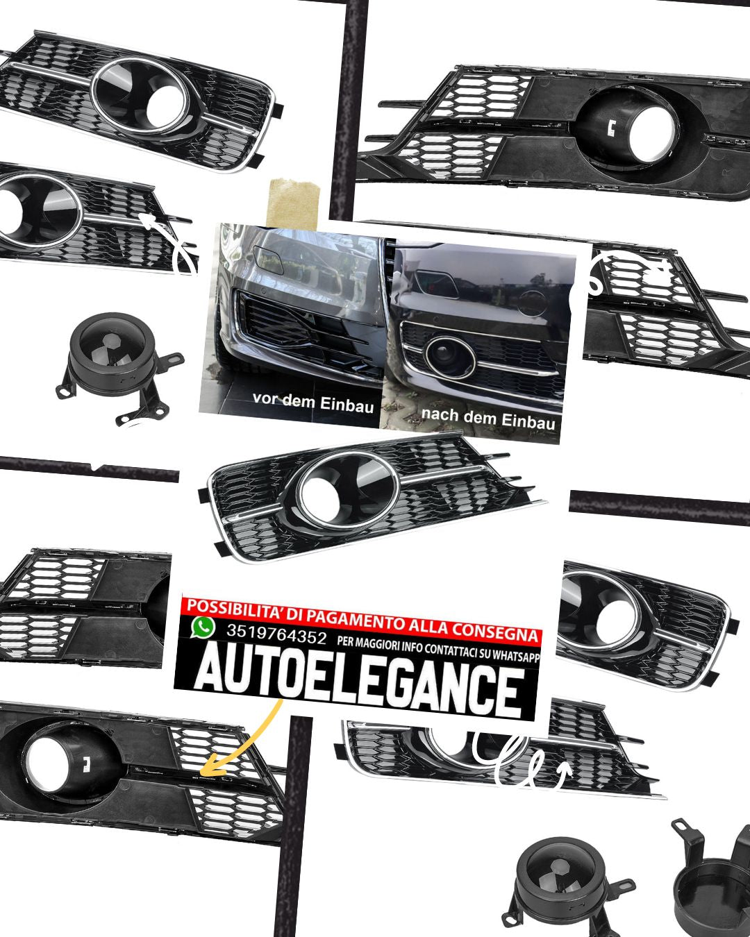 Griglia di ventilazione VA adatta per Audi A6 C7 Sport Look da Facelift 14