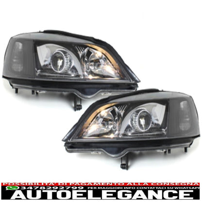headlights suitable for opel astra g (1998-2004) black