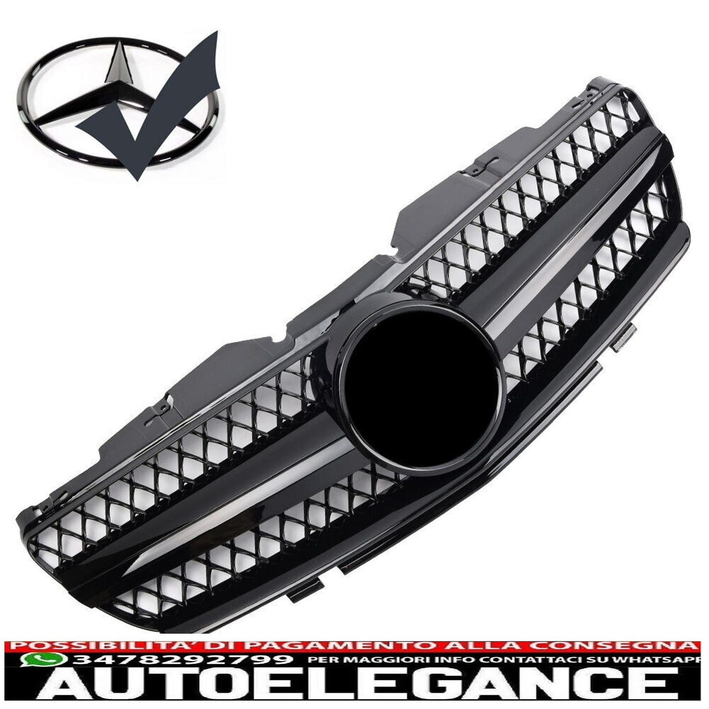 griglia sport griglia radiatore adatto per mercedes r230 sl 2001-2006 nero lucido-mostra il titolo originaletesto originalegrill sport kühlergrill passt für mercedes r230 sl 2001-2006 glanz schwarz