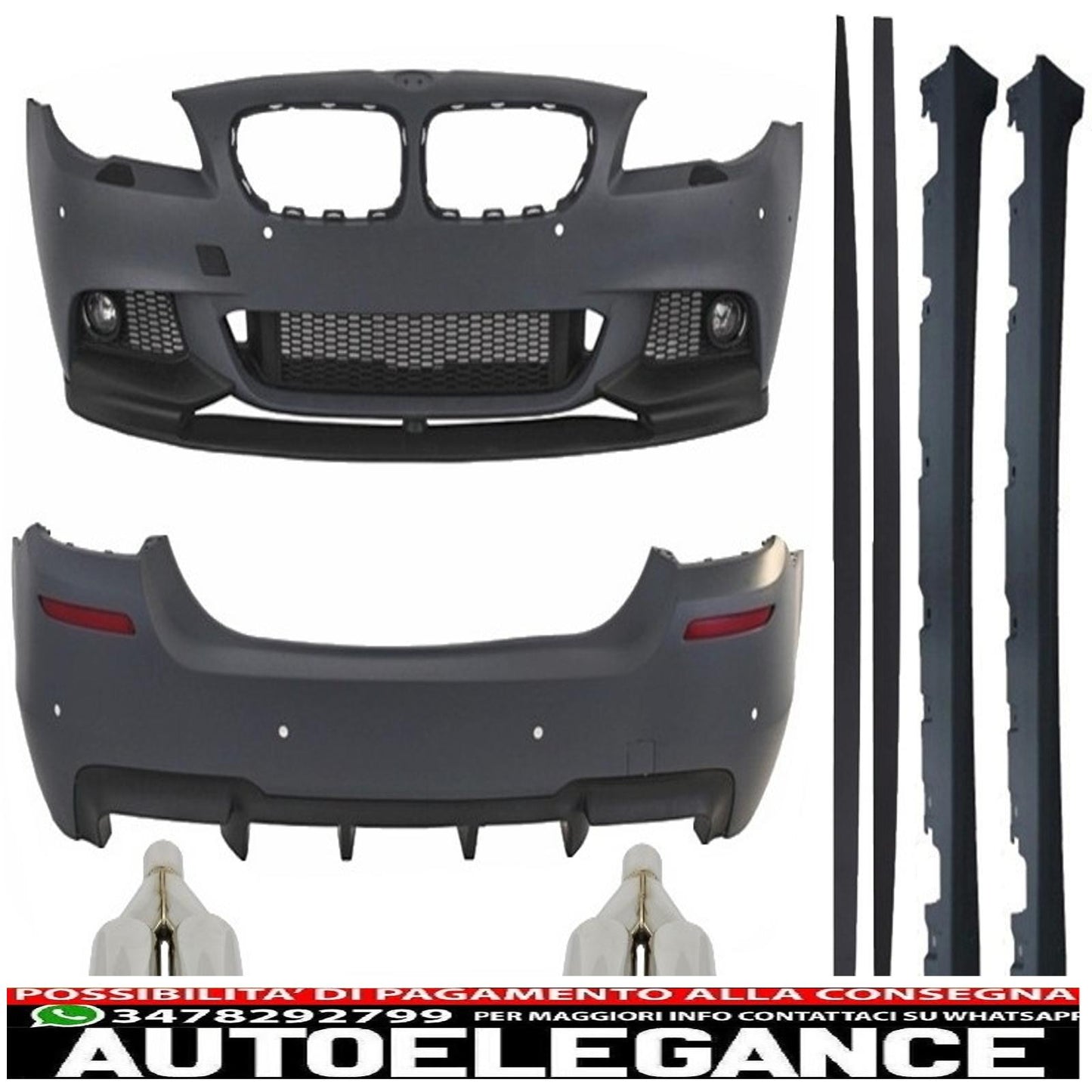 complete body kit suitable for BMW F10 5 series (2011 onwards) m-performance design with m-power exhaust tips 