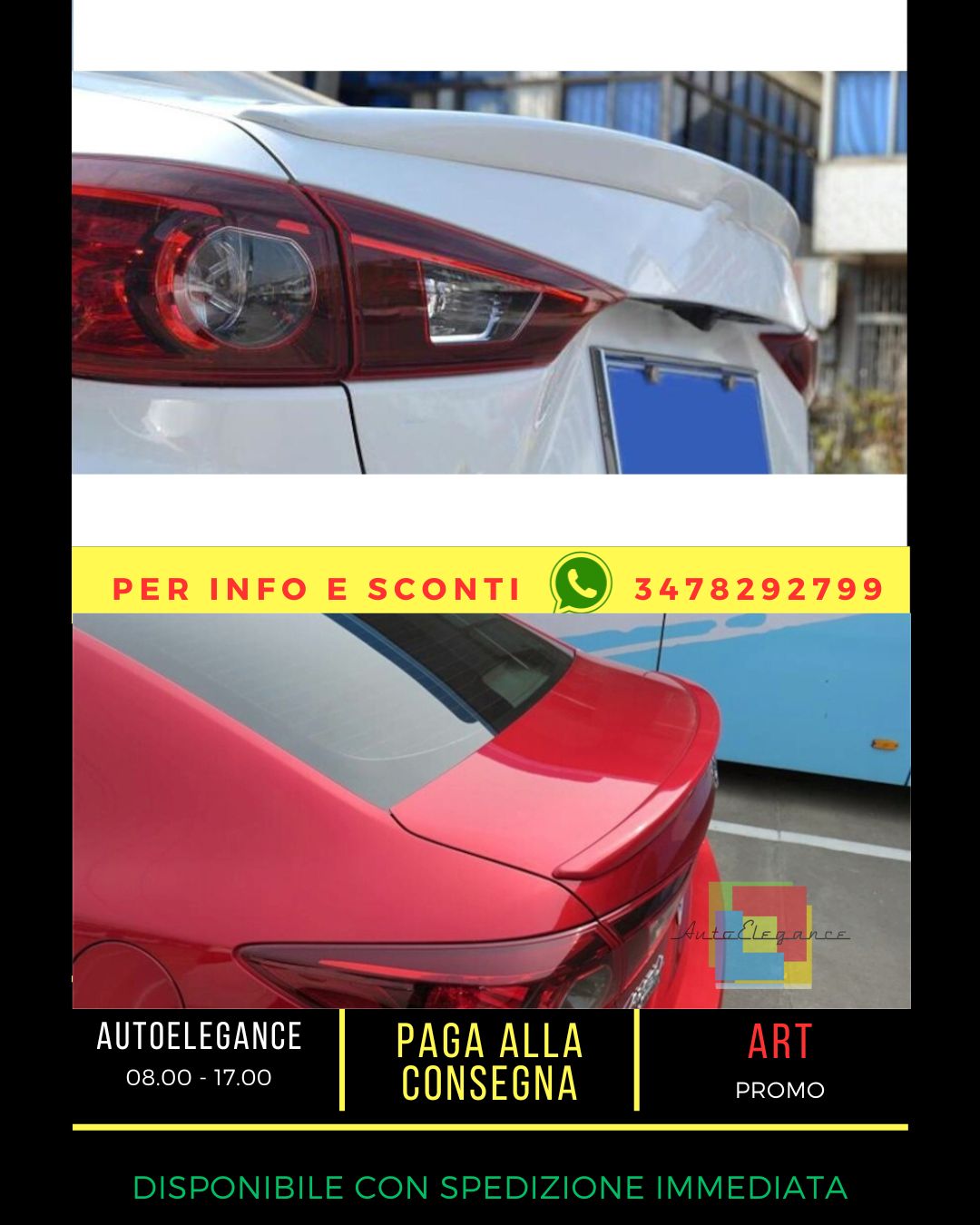 ✨SPOILER compatibile Mazda 3 III sedan 2013-2018✨